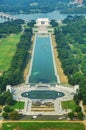 Abraham Lincoln and WWII memorial in Washington, DC Royalty Free Stock Photo