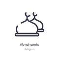 abrahamic outline icon. isolated line vector illustration from religion collection. editable thin stroke abrahamic icon on white Royalty Free Stock Photo