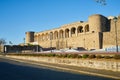 Abrantes castle with skate boarders, in Portugal