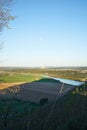 Abrantes landscape view at sunset from the castle, Portugal Royalty Free Stock Photo