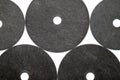 Abrasive black wheel, grinding disc , isolated on white background. Abrasive materials, discs, tools Royalty Free Stock Photo