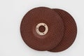 The abrasive discs stone for metal grinding in industrial manufacturing and construction. Royalty Free Stock Photo