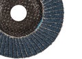 Abrasive flap disc, isolated on white background Royalty Free Stock Photo