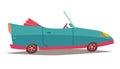 ÃÂ¡abriolet vector. Blue car, vehicle transport . Modern cabriolet side view Royalty Free Stock Photo