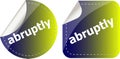 Abruptly stickers set on white, icon button Royalty Free Stock Photo