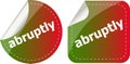 Abruptly stickers set on white, icon button Royalty Free Stock Photo