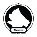 abruzzo map label. Vector illustration decorative design Royalty Free Stock Photo
