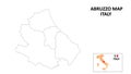 Abruzzo Map. State and district map of Abruzzo. Political map of Abruzzo with outline and black and white design Royalty Free Stock Photo