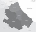 Abruzzo grayscale map Royalty Free Stock Photo