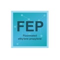 Vector symbol of Fluorinated ethylene propylene FEP polymer on the background from connected macromolecules Royalty Free Stock Photo