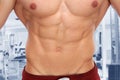 Abs abdominal muscles bodybuilder gym bodybuilding body builder Royalty Free Stock Photo