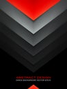 Abastract black background with red accent. Geometry dark pattern. Vector design backdrop