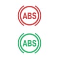 ABS. Single flat car icon on white background. Vector stock