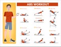 ABS workout for men. Exercise for perfect body Royalty Free Stock Photo