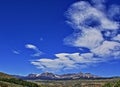 Absaroka Mountain Range under summer cirrus and lenticular clouds near Dubois Wyoming Royalty Free Stock Photo