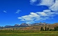 Absaroka Mountain Range under summer cirrus and lenticular clouds near Dubois Wyoming Royalty Free Stock Photo
