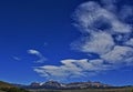 Absaroka Mountain Range under summer cirrus and lenticular clouds near Dubois Wyoming Royalty Free Stock Photo