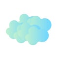 Absctract cloud sign blue in white background