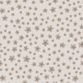 Absctract nordic pattern with stars for decoration. Seamless vector beige pattern.