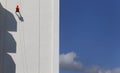 Abseil on a building facade in palma wide view Royalty Free Stock Photo