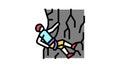 abseiling extreme sport color icon animation