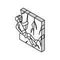 abseiling extreme sport isometric icon vector illustration