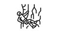 abseiling extreme sport line icon animation