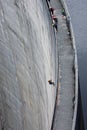 Abseiling on Gordon Dam in Tasmania Royalty Free Stock Photo