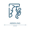 Abseiling icon. Linear vector illustration from x treme collection. Outline abseiling icon vector. Thin line symbol for use on web