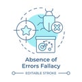 Absence of errors fallacy soft blue concept icon Royalty Free Stock Photo