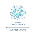 Absence of menstruation turquoise concept icon