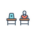 Color illustration icon for Absent, absenteeism and missing Royalty Free Stock Photo