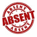 Absent sign or stamp