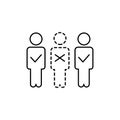 Absent Vector illustration can be used for topics attendance, absent, meeting line icon concept