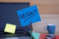 Absent written on a memo Royalty Free Stock Photo