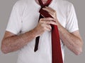 Absentminded - man in tie and T-shirt