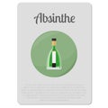 Absinthe alcohol sticker with bottle