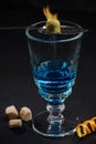 Absinthe blue shoot in crystal glass