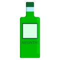 Absinthe bottle alcoholic beverage flat icon