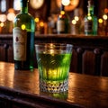 Absinthe, exotic liquer alcoholic liquor drink in bar pub