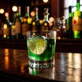 Absinthe, exotic liquer alcoholic liquor drink in bar pub