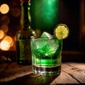 Absinthe, exotic liquer alcoholic liquor drink in bar pub