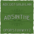 Absinthe label font and sample label design with decoration