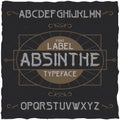 Absinthe label font and sample label design with decoration