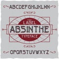 Absinthe label font and sample label design with decoration