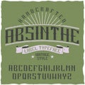 Absinthe label font and sample label design