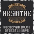 Absinthe label font and sample label design