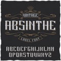 Absinthe label font and sample label design