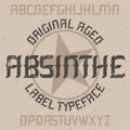 Absinthe label font and sample label design with decoration