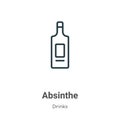 Absinthe outline vector icon. Thin line black absinthe icon, flat vector simple element illustration from editable drinks concept Royalty Free Stock Photo